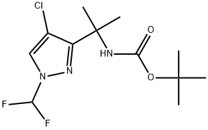 tert-Butyl (2-(4-chloro-1-(difluoromethyl)-1H-pyrazol-3-yl)propan-2-yl)carbamate Struktur