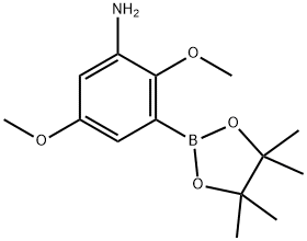 2,5-二甲氧基-3-(4,4,5,5-四甲基-1,3,2-二氧硼杂环戊烷-2-基)苯胺,2883529-69-7,结构式