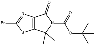 tert-Butyl 2-bromo-6,6-dimethyl-4-oxo-4,6-dihydro-5H-pyrrolo[3,4-d]thiazole-5-carboxylate 化学構造式