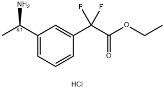 (R)-2-(3-(1-氨基乙基)苯基)-2,2-二氟乙酸乙酯盐酸盐,2883826-25-1,结构式