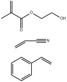 2-Propenenitrile, polymer with ethenylbenzene and 2-hydroxyethyl 2-methyl-2-propenoate Struktur