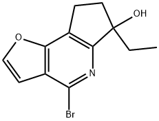 4-Bromo-6-ethyl-7,8-dihydro-6H-cyclopenta[b]furo[2,3-d]pyridin-6-ol Struktur