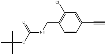 (2-氯-4-乙炔基苄基)氨基甲酸叔丁酯 结构式