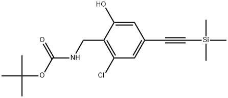 (2-氯-6-羟基-4-((三甲硅基)乙炔基)苄基)氨基甲酸叔丁酯, 2890778-10-4, 结构式