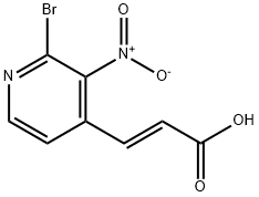 (E)-3-(2-Bromo-3-nitropyridin-4-yl)acrylic acid 化学構造式