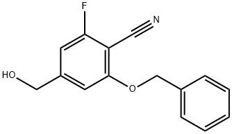 2-(Benzyloxy)-6-fluoro-4-(hydroxymethyl)benzonitrile 化学構造式