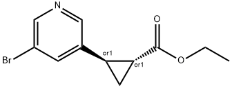 rel-Ethyl (1R,2R)-2-(5-bromopyridin-3-yl)cyclopropane-1-carboxylate Structure