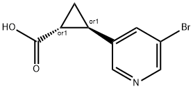 rel-(1R,2R)-2-(5-Bromopyridin-3-yl)cyclopropane-1-carboxylic acid Structure