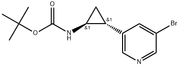 tert-Butyl ((1S,2R)-2-(5-bromopyridin-3-yl)cyclopropyl)carbamatetert-butyl ((1S,2R)-2-(5-bromopyridin-3-yl)cyclopropyl)carbamate Structure