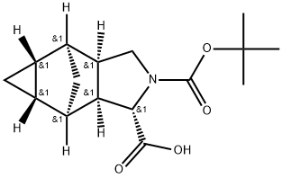 (1S,3aR,4S,4aS,5aR,6R,6aS)-2-(tert-Butoxycarbonyl)decahydro-4,6-methanocyclopropa[f]isoindole-1-carboxylic acid Structure