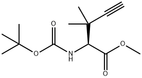 Methyl (S)-2-((tert-butoxycarbonyl)amino)-3,3-dimethylpent-4-ynoate Struktur