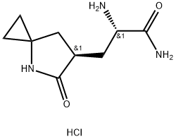 (S)-2-Amino-3-((R)-5-oxo-4-azaspiro[2.4]heptan-6-yl)propanamide hydrochloride Struktur