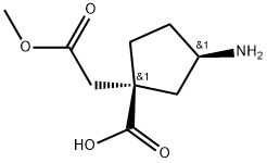 (1S,3R)-3-氨基-1-(2-甲氧基-2-氧乙基)环戊烷-1-羧酸, 2892291-02-8, 结构式