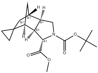 2'-(tert-Butyl) 3'-methyl (3'S,3a'S,4'S,7'S,7a'R)-hexahydrospiro[cyclopropane-1,5'-[4,7]methanoisoindole]-2',3'(3'H)-dicarboxylate Structure