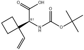 (S)-2-((tert-Butoxycarbonyl)amino)-2-(1-vinylcyclobutyl)acetic acid Struktur