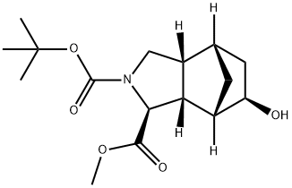 2-(tert-Butyl) 1-methyl (1S,3aR,4S,6R,7S,7aR)-6-hydroxyoctahydro-2H-4,7-methanoisoindole-1,2-dicarboxylate Struktur