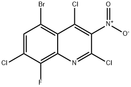 5-Bromo-2,4,7-trichloro-8-fluoro-3-nitroquinoline Structure