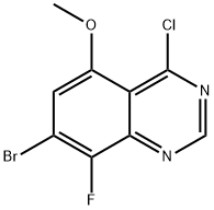 7-溴-4-氯-8-氟-5-甲氧基喹唑啉 结构式