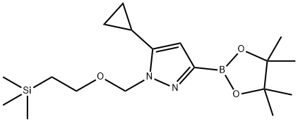 5-Cyclopropyl-3-(4,4,5,5-tetramethyl-1,3,2-dioxaborolan-2-yl)-1-((2-(trimethylsilyl)ethoxy)methyl)-1H-pyrazole Structure