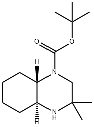 1,1-二甲基乙基(4AS,8AS)-八氢-3,3-二甲基-1(2H)-喹喔啉羧酸酯 结构式