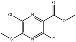 Methyl 6-chloro-3-fluoro-5-(methylthio)pyrazine-2-carboxylate Structure