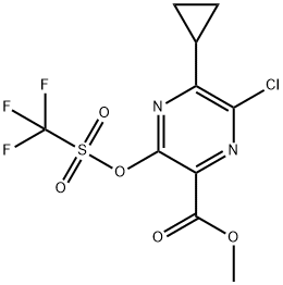 Methyl 6-chloro-5-cyclopropyl-3-(((trifluoromethyl)sulfonyl)oxy)pyrazine-2-carboxylate Structure