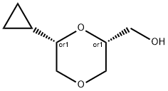 REL-((2R,6S)-6-环丙基-1,4-二氧杂环己烷-2-基)甲醇 结构式