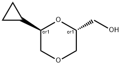 REL-((2R,6R)-6-环丙基-1,4-二氧杂环己烷-2-基)甲醇 结构式