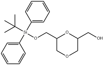 (6-(((tert-Butyldiphenylsilyl)oxy)methyl)-1,4-dioxan-2-yl)methanol Struktur