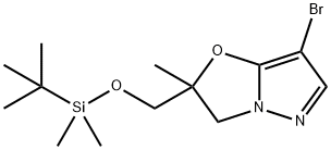 7-Bromo-2-(((tert-butyldimethylsilyl)oxy)methyl)-2-methyl-2,3-dihydropyrazolo[5,1-b]oxazole Struktur