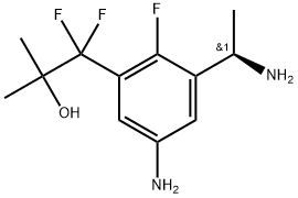 (R)-1-(5-氨基-3-(1-氨基乙基)-2-氟苯基)-1,1-二氟-2-甲基丙-2-醇 结构式