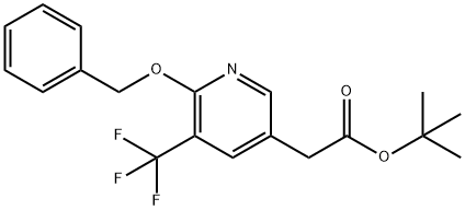 tert-Butyl 2-(6-(benzyloxy)-5-(trifluoromethyl)pyridin-3-yl)acetate Struktur