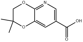 2,2-二甲基-2,3-二氢-[1,4]二氧并[2,3-B]吡啶-7-羧酸, 2899345-92-5, 结构式