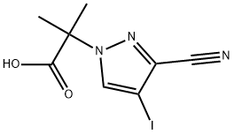 2-(3-Cyano-4-iodo-1H-pyrazol-1-yl)-2-methylpropanoic acid Structure