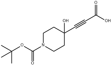 3-(1-(tert-Butoxycarbonyl)-4-hydroxypiperidin-4-yl)propiolic acid Struktur