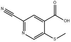 4-Pyridinecarboxylic acid, 2-cyano-5-(methylthio)- 化学構造式