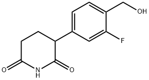 3-(3-Fluoro-4-(hydroxymethyl)phenyl)piperidine-2,6-dione Struktur