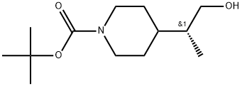 (R)-4-(1-羟基丙-2-基)哌啶-1-羧酸叔丁酯 结构式