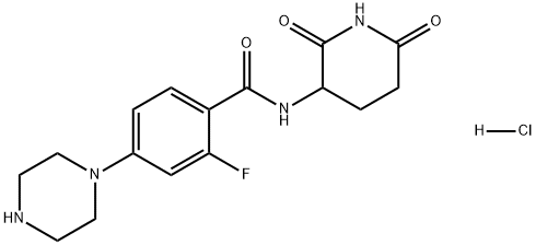 N-(2,6-二氧代-3-哌啶基)-2-氟-4-(1-哌嗪基)-盐酸苯甲酰胺(1:1), 2903424-50-8, 结构式