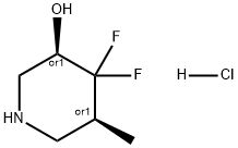 rel-(3R,5S)-4,4-Difluoro-5-methylpiperidin-3-ol hydrochloride Struktur