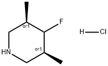 rel-(3S,4s,5R)-4-Fluoro-3,5-dimethylpiperidine hydrochloride Struktur