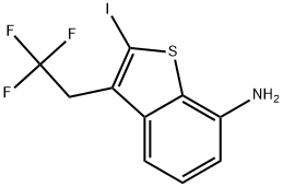 2-Iodo-3-(2,2,2-trifluoroethyl)benzo[b]thiophen-7-amine Struktur