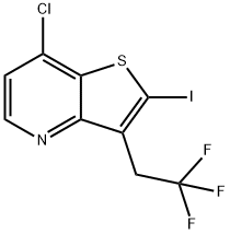 7-Chloro-2-iodo-3-(2,2,2-trifluoroethyl)thieno[3,2-b]pyridine Struktur