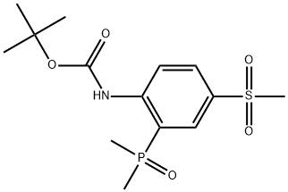 tert-Butyl (2-(dimethylphosphoryl)-4-(methylsulfonyl)phenyl)carbamate 化学構造式