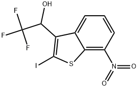 2,2,2-Trifluoro-1-(2-iodo-7-nitrobenzo[b]thiophen-3-yl)ethan-1-ol Structure