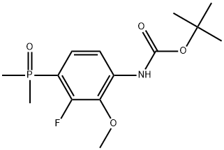 tert-Butyl (4-(dimethylphosphoryl)-3-fluoro-2-methoxyphenyl)carbamate Structure