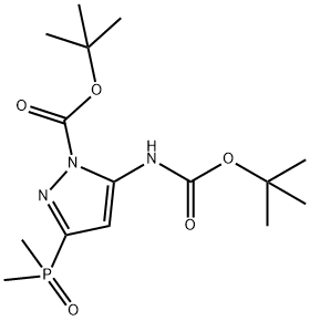 tert-Butyl 5-((tert-butoxycarbonyl)amino)-3-(dimethylphosphoryl)-1H-pyrazole-1-carboxylate Struktur