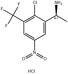 (S)-1-(2-Chloro-5-nitro-3-(trifluoromethyl)phenyl)ethan-1-amine hydrochloride Struktur