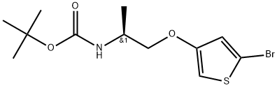 tert-Butyl (S)-(1-((5-bromothiophen-3-yl)oxy)propan-2-yl)carbamate 化学構造式