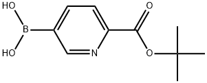 (6-(tert-Butoxycarbonyl)pyridin-3-yl)boronic acid 化学構造式